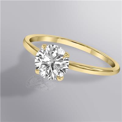 Lab Grown 1.50 Carat Diamond Solitaire Ring in 14K Yellow Gold (F-G Color, VVS1-VVS2 Clarity)