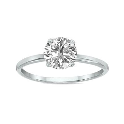 Lab Grown 2 Carat Diamond Solitaire Ring in 14K White Gold