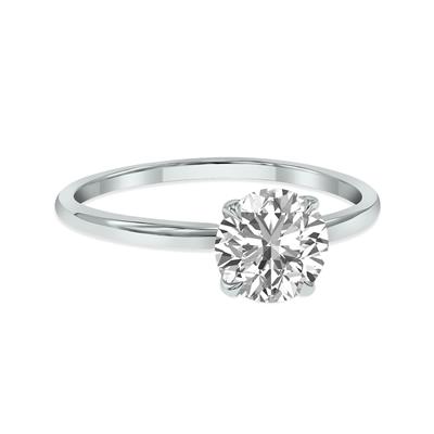 Lab Grown 2 Carat Diamond Solitaire Ring in 14K White Gold