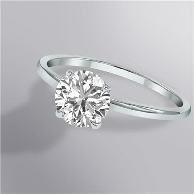 Lab Grown 2 Carat Diamond Solitaire Ring in 14K White Gold