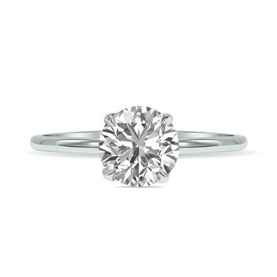 Lab Grown 2 Carat Diamond Solitaire Ring in 14K White Gold