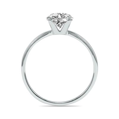 Lab Grown 2 Carat Diamond Solitaire Ring in 14K White Gold