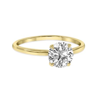 Lab Grown 2 Carat Diamond Solitaire Ring in 14K Yellow Gold