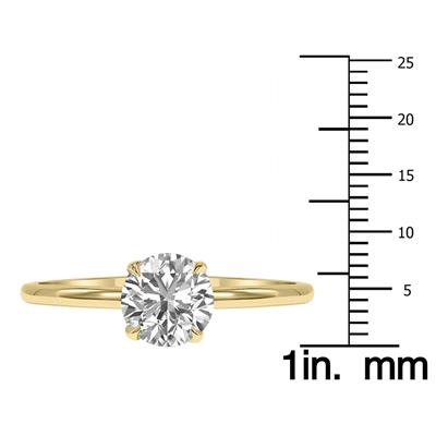 Lab Grown 2 Carat Diamond Solitaire Ring in 14K Yellow Gold (F-G Color, VVS1-VVS2 Clarity)
