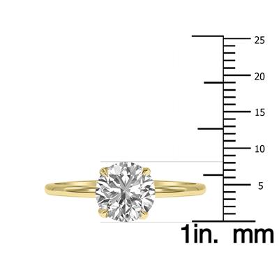 Lab Grown 2 Carat Diamond Solitaire Ring in 14K Yellow Gold