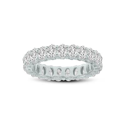 Oval Lab Grown Diamond Eternity Band in 14K White Gold (2.40 Carat TW)