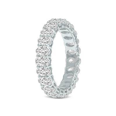 Oval Lab Grown Diamond Eternity Band in 14K White Gold (2.40 Carat TW)