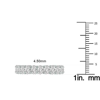 Oval Lab Grown Diamond Eternity Band in 14K White Gold (3.30 Carat TW)