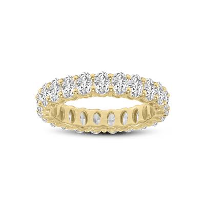 Oval Lab Grown Diamond Eternity Band in 14K Yellow Gold (3.30 Carat TW)