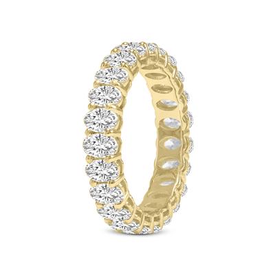 Oval Lab Grown Diamond Eternity Band in 14K Yellow Gold (3.30 Carat TW)