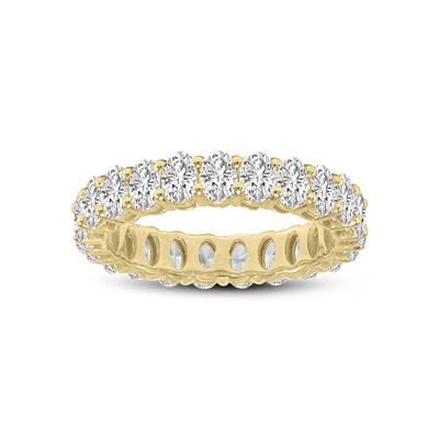 Oval Lab Grown Diamond Eternity Band in 14K Yellow Gold (5.40 Carat TW)