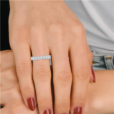 Oval Lab Grown Diamond Eternity Band in 14K White Gold (13 Carat TW)