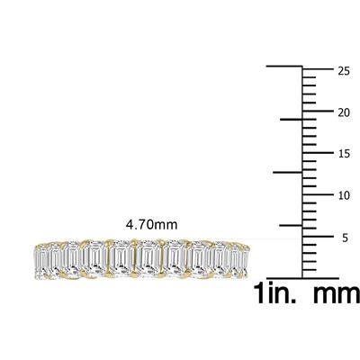 Emerald Cut Lab Grown Diamond Eternity Band in 14K Yellow Gold (6.30 Carat TW)