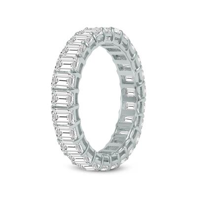 Emerald Cut Lab Grown Diamond Eternity Band in 14K White Gold (9 Carat TW)