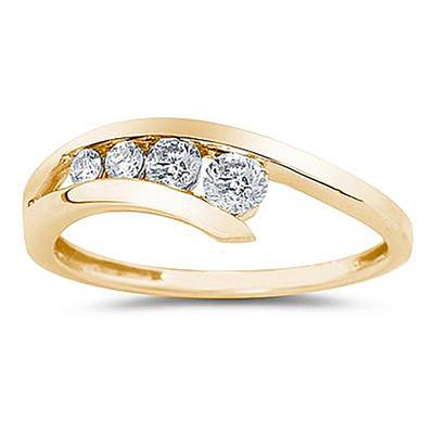 Diamond Journey Ring In 14K Yellow Gold 