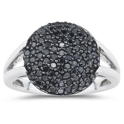 Black Diamond Ring in 10K White Gold