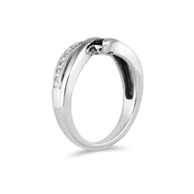 Black and White Diamond Ring in 10K  White Gold