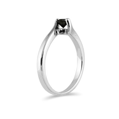 1/4 Carat Black Diamond 14K White Gold Ring