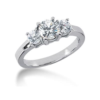 0.50CTW Classic Round Three Stone Ring in Platinum