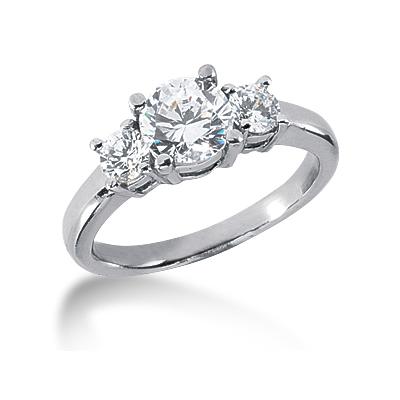 0.40CTW Classic Round Three Stone Ring in Platinum