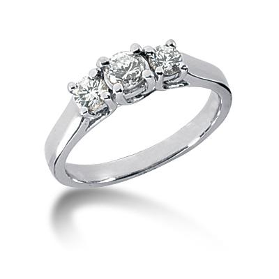 0.75CTW Trellis Three Stone Diamond Ring in Palladium