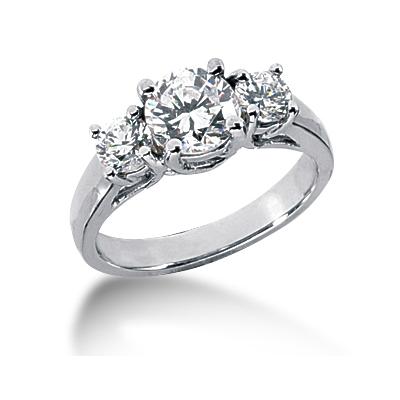 0.50CTW Trellis Three Stone Diamond Ring in Platinum