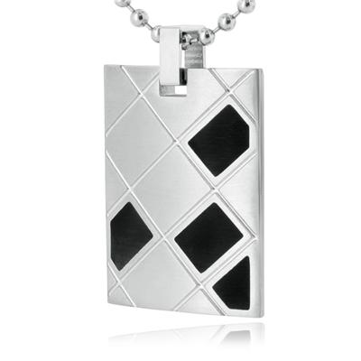 Stainless Steel Geometric Dog Tag Design Necklace
