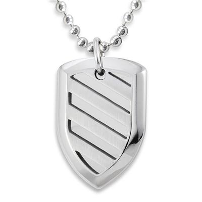 Stainless Steel Polished Shield Necklace