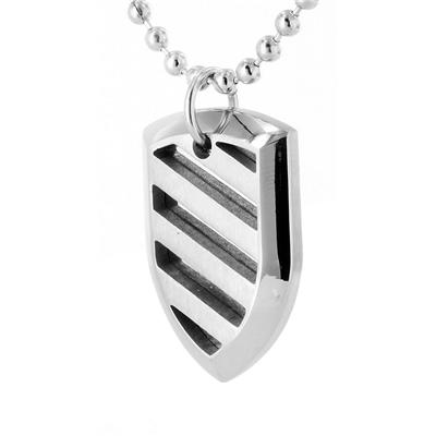 Stainless Steel Polished Shield Necklace