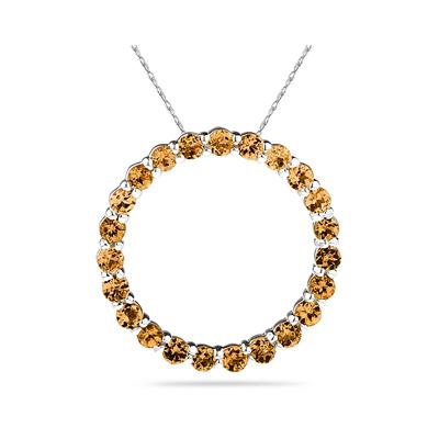 2.95ctw Citrine Circle Pendant in Sterling Silver