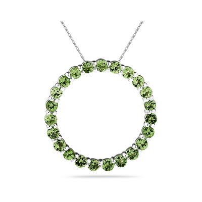 2.95ctw Peridot Circle Pendant in Sterling Silver