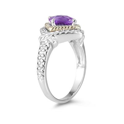 1.5ct Amethyst Ring in 14K Yellow Gold And Silver