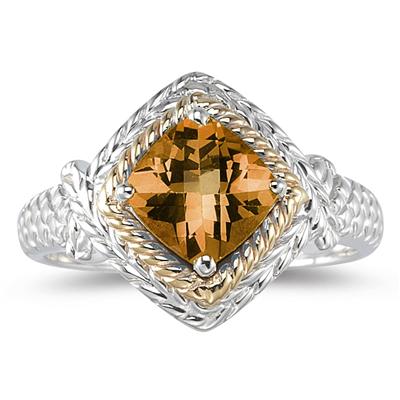 1.5ct Citrine Ring in 14K Yellow Gold And Silver 