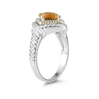 1.5ct Citrine Ring in 14K Yellow Gold And Silver 