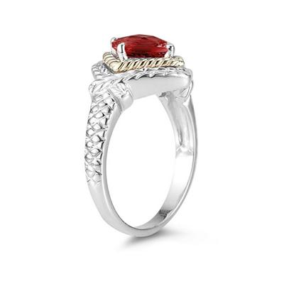 1.5ct Garnet Ring in 14K Yellow Gold And Silver 