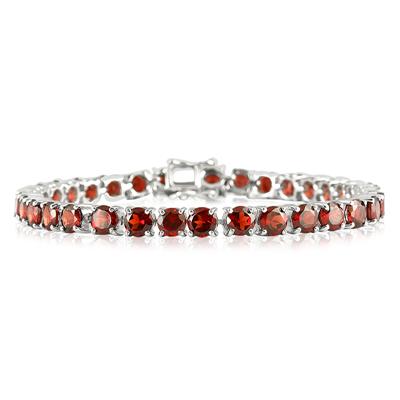 22 Carat Garnet Bracelet in .925 Sterling Silver
