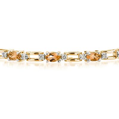 14k Yellow Gold Diamond and Citrine Bracelet