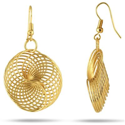 Gold Plated Dangling Swirl Earrings