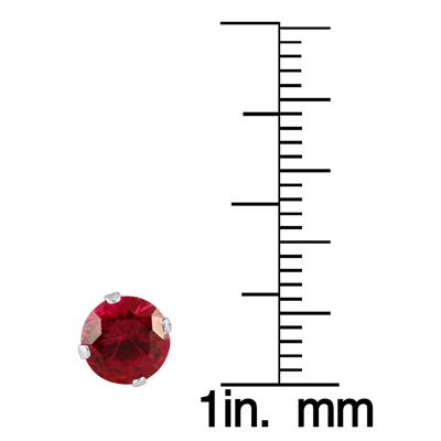 2.50 Carat Created 6MM Ruby Stud Earrings in .925 Sterling Silver