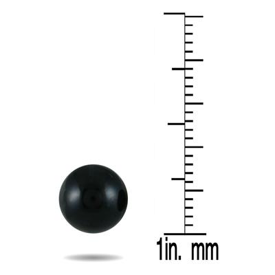 8mm Natural Black Onyx Stud Earrings in Sterling Silver