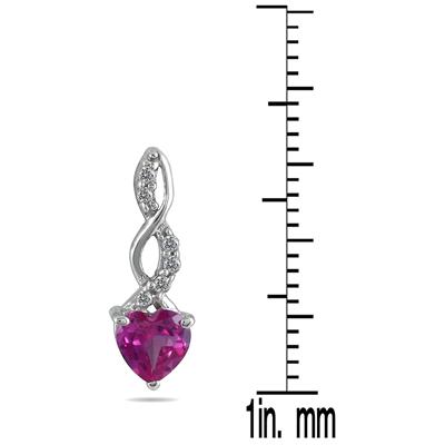 1.00 Carat All Natural Pink Topaz and Diamond Earrings in .925 Sterling Silver