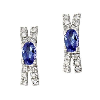 14-kt. Tanzanite & Diamond Earrings White Gold