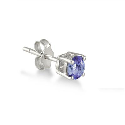 All Natural 5mm Tanzanite Stud Earrings in .925 Sterling Silver