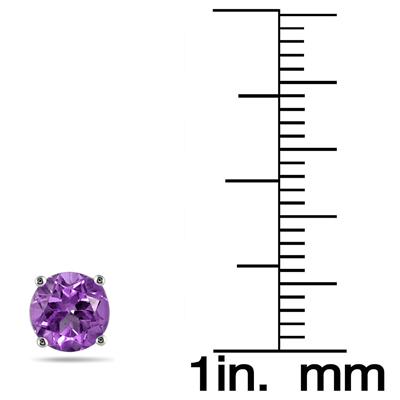 1 Carat 5mm Natural Amethyst Stud Earrings in .925 Sterling Silver