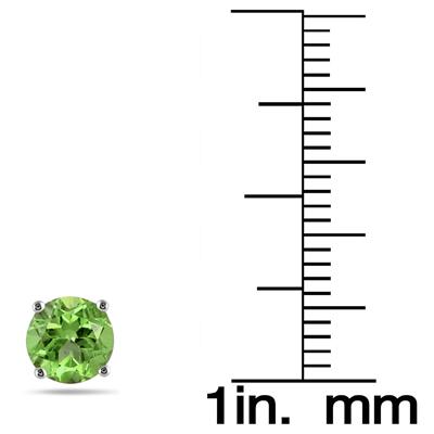 5MM All Natural Round Peridot Stud Earrings in .925 Sterling Silver