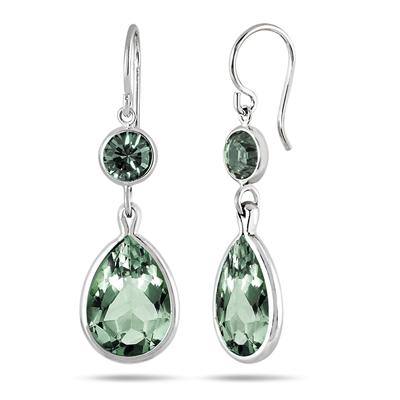Genuine Swarovski London Green Crystal Drop Earrings in .925 Sterling Silver
