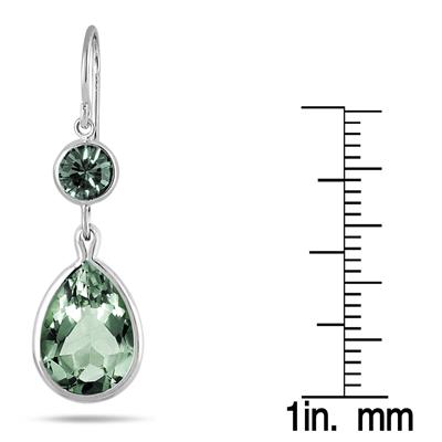 Genuine Swarovski London Green Crystal Drop Earrings in .925 Sterling Silver
