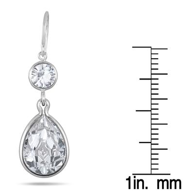 Genuine Swarovski White Crystal Drop Earrings in .925 Sterling Silver