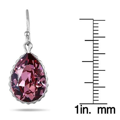 Genuine Swarovski Pink Crystal Earrings in .925 Sterling Silver