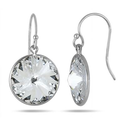 Genuine SWAROVSKI White Crystal Earrings in .925 Sterling Silver